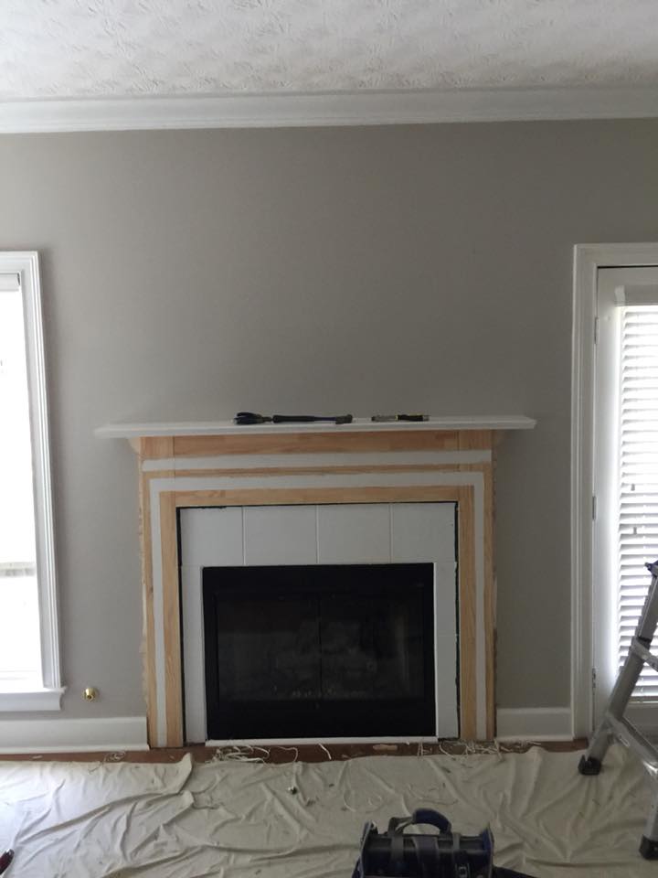 Before image of Home Fireplace & Mantel Remodeling & Painting Completed