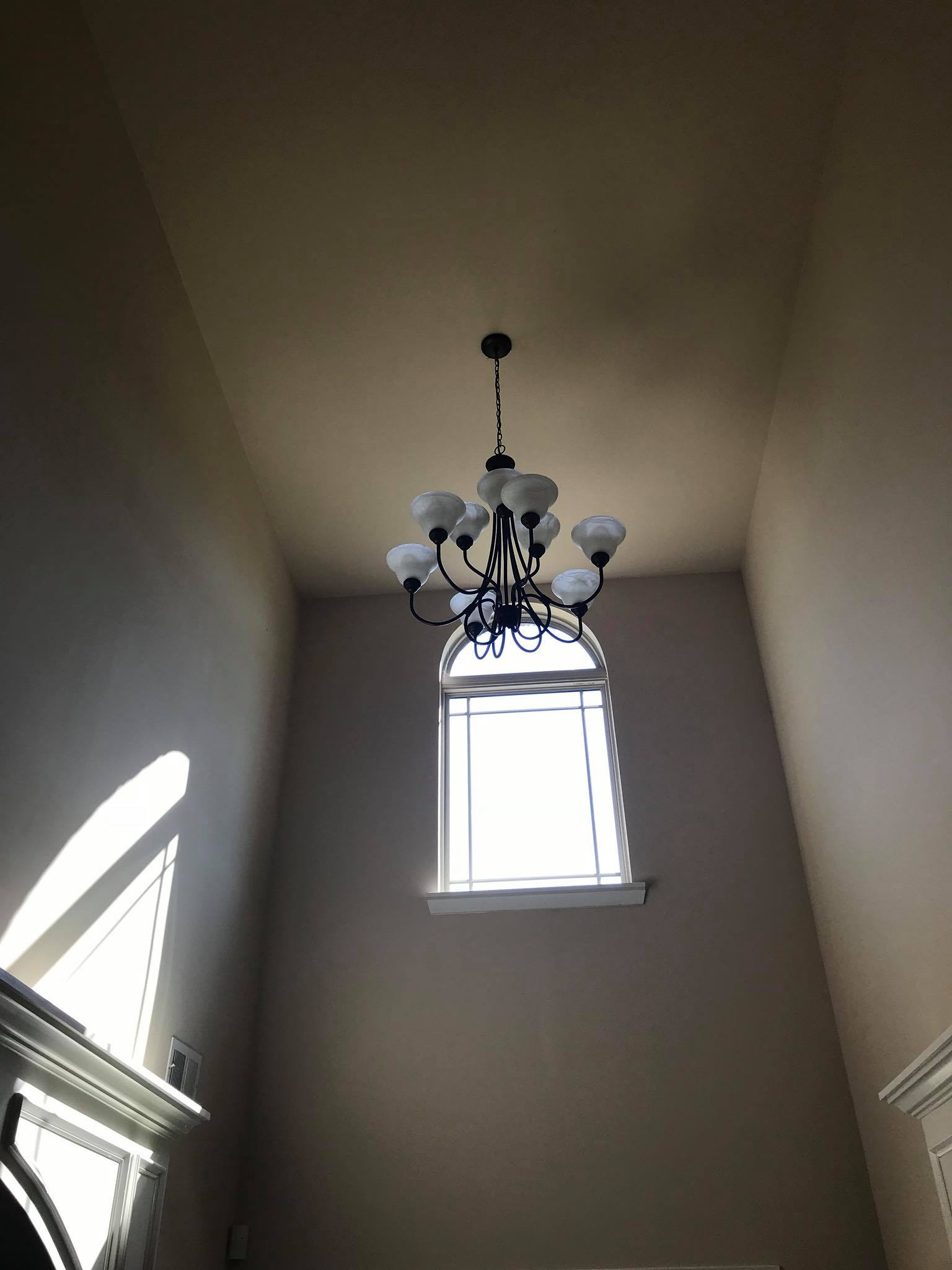 Before Image of Custom Home Chandelier Installation near Peachtree City 4