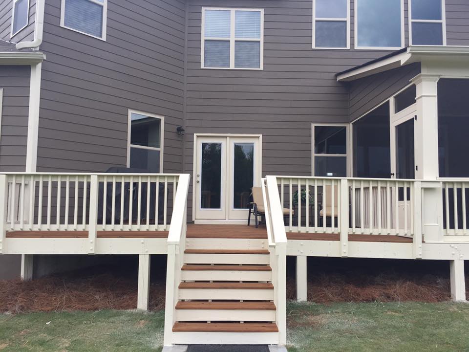 Screened in Porch Deck Staining Railing Painting near Fayetteville