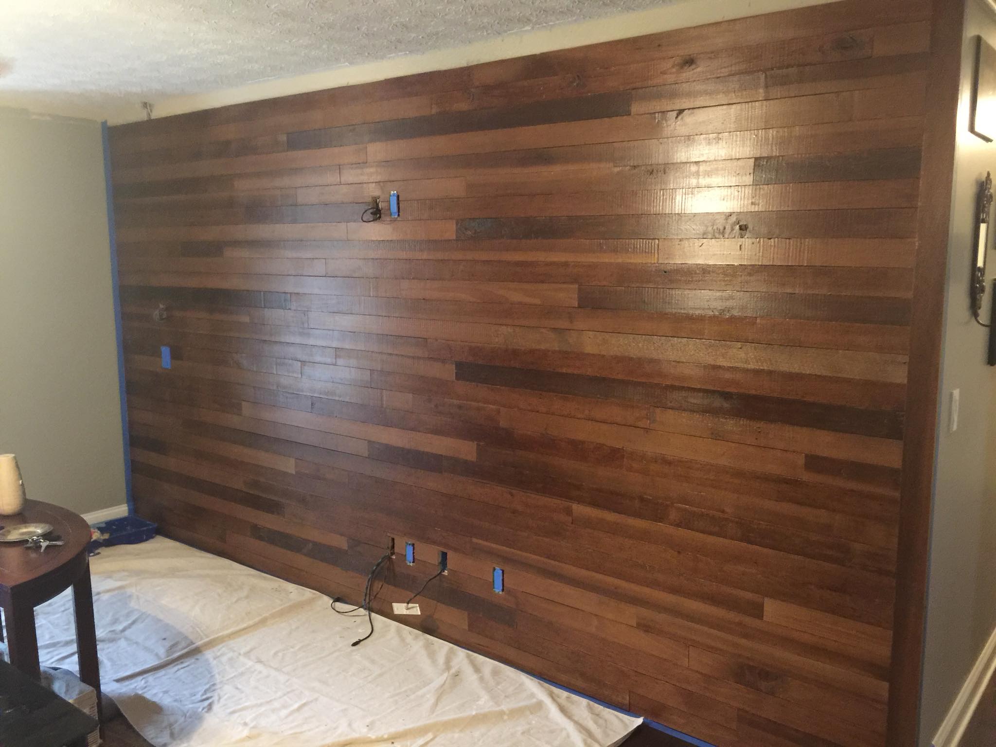 After Image of Custom Reclaimed Wood Planks Install Clear Coat
