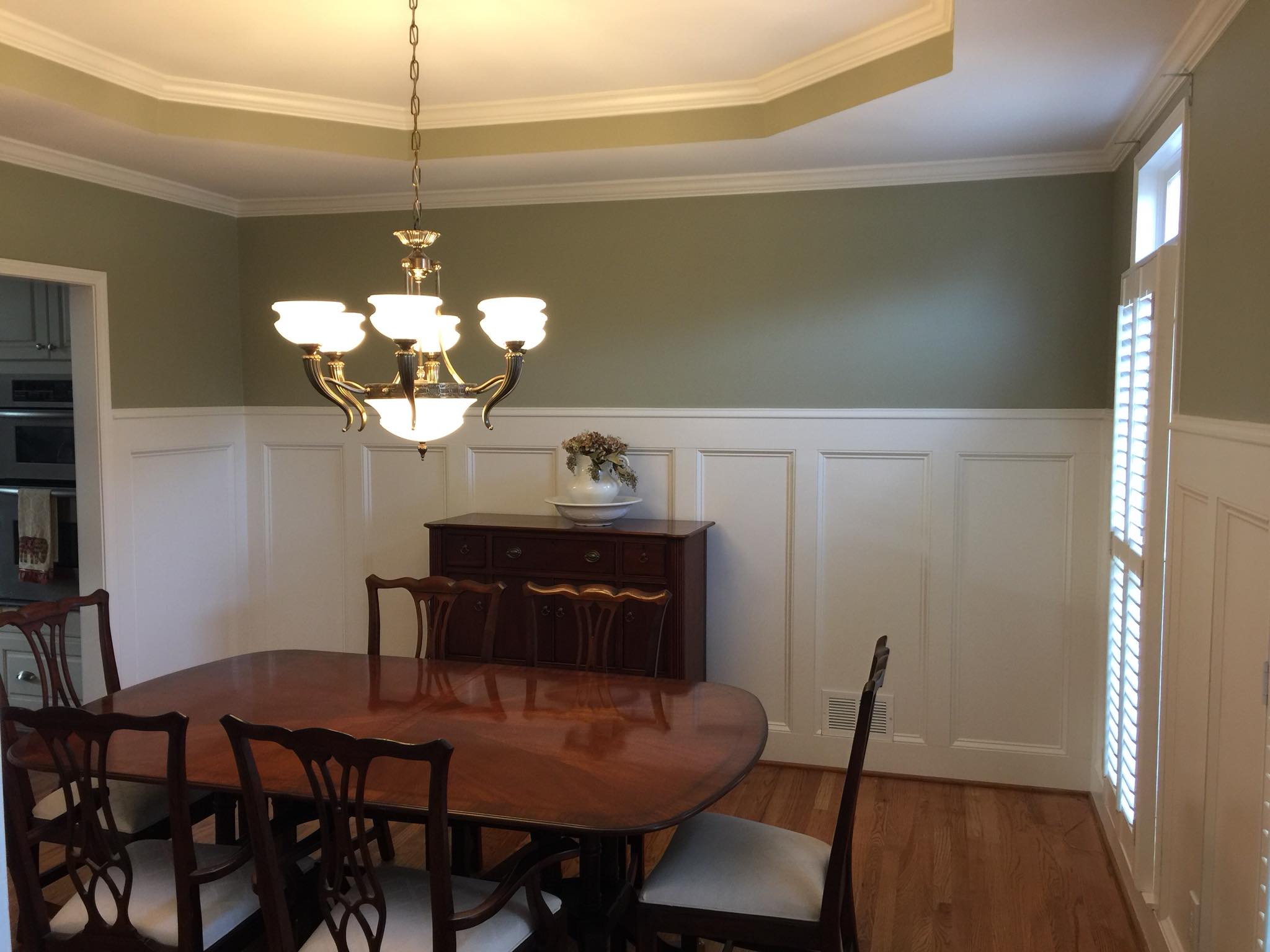 Dining Room Judges Wall Paneling Molding & Painting near Fayetteville