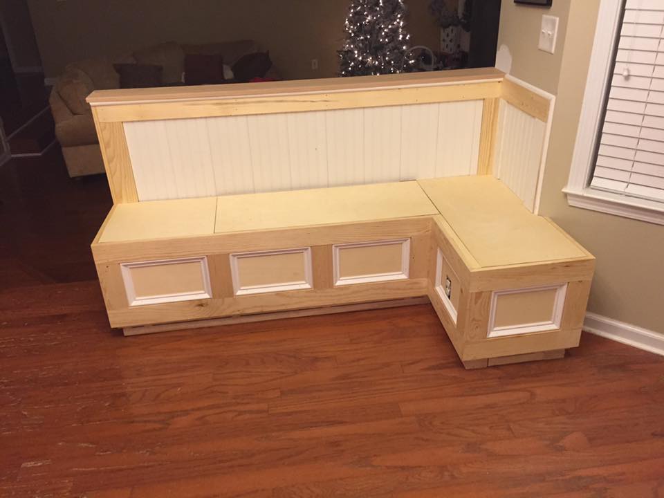 Custom Room Wood Bench near Fayetteville Completed