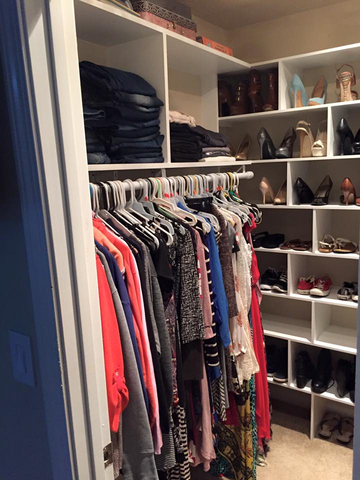 Custom Closet with Built in Shelves Slots and hanger