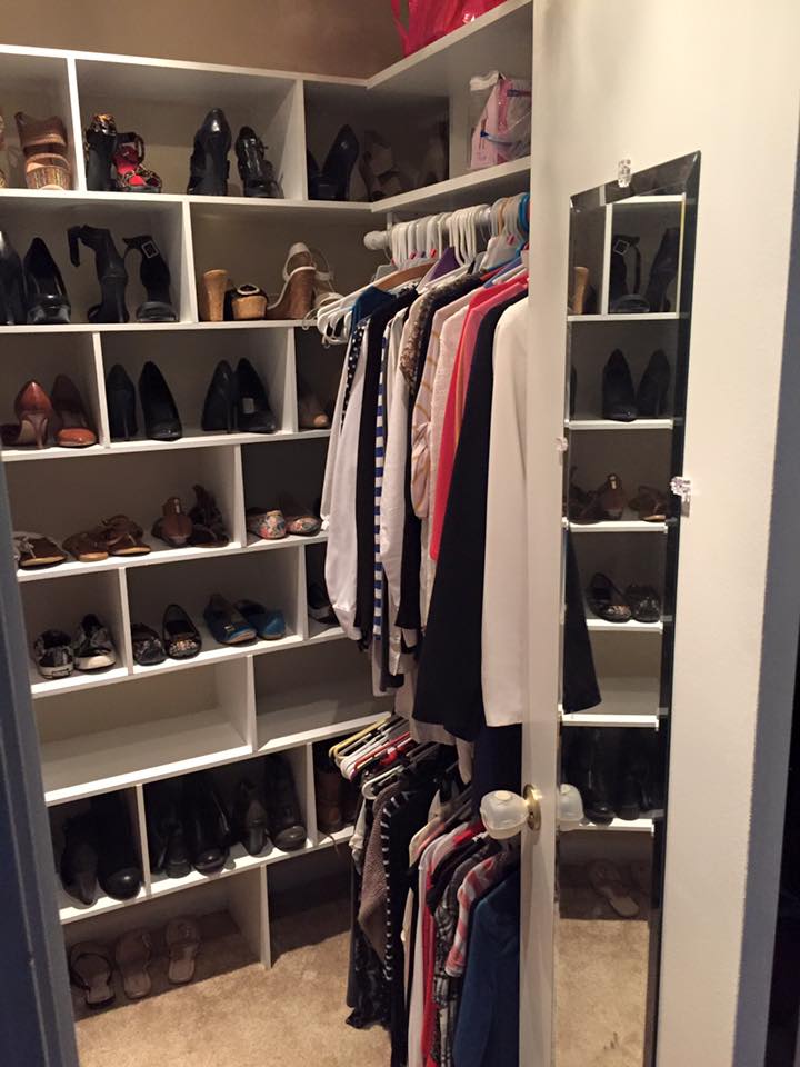 Image of Custom Closet with Built in Shelves Slots and hanger Completed