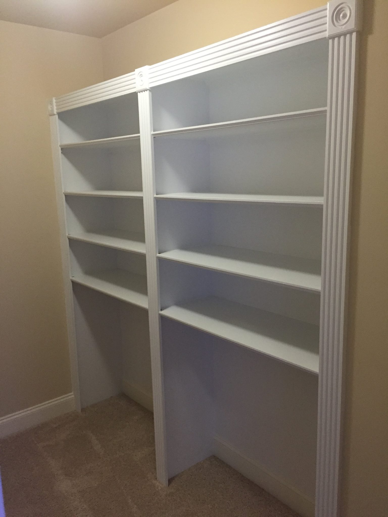 Custom Built In Shelves in Closet Space