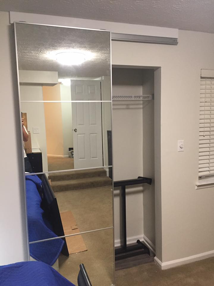 Mirror Doors Installation Slide out View