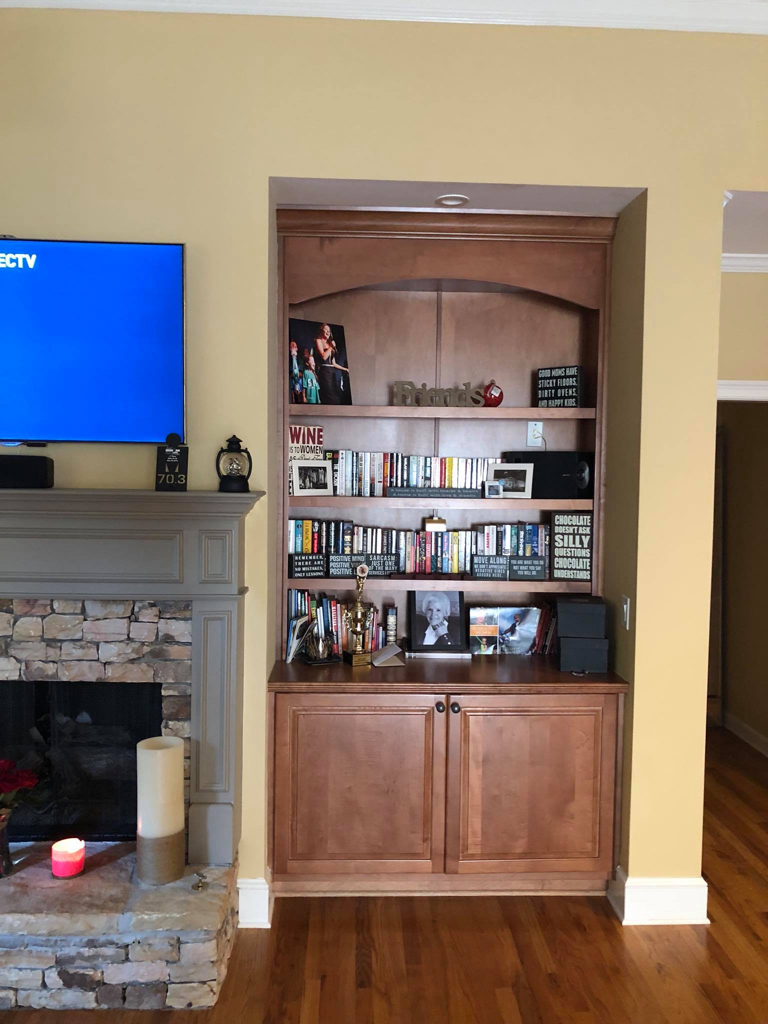 Built in Fireplace Cabinets Painting and Refinishing