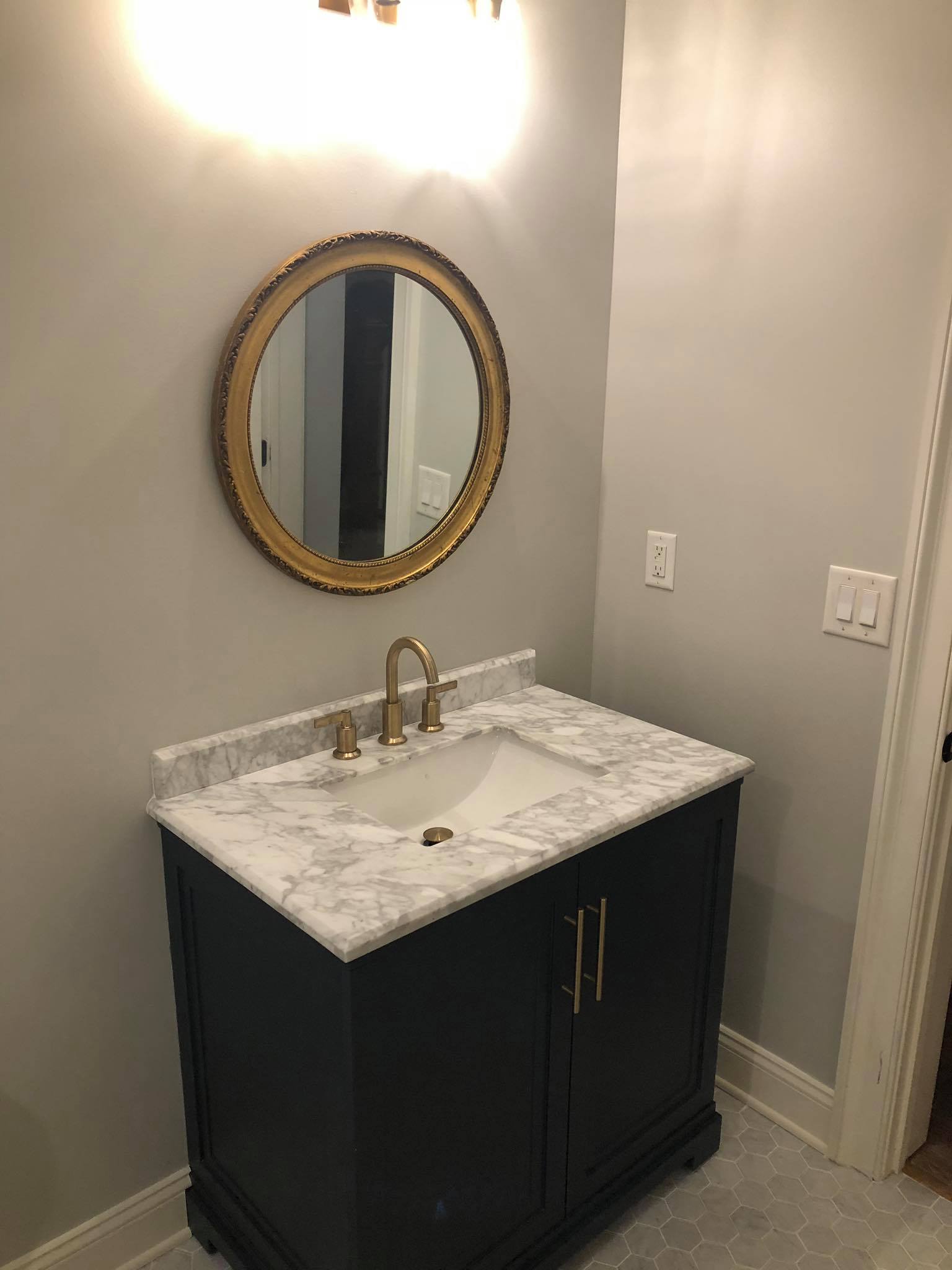 Bathroom Remodel with New Tiles and Double Door Vanity 3