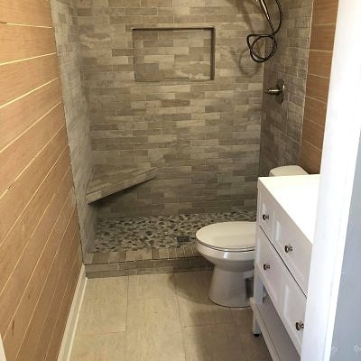 Bathroom Remodeling with New Tiles Showe and head Completed 1