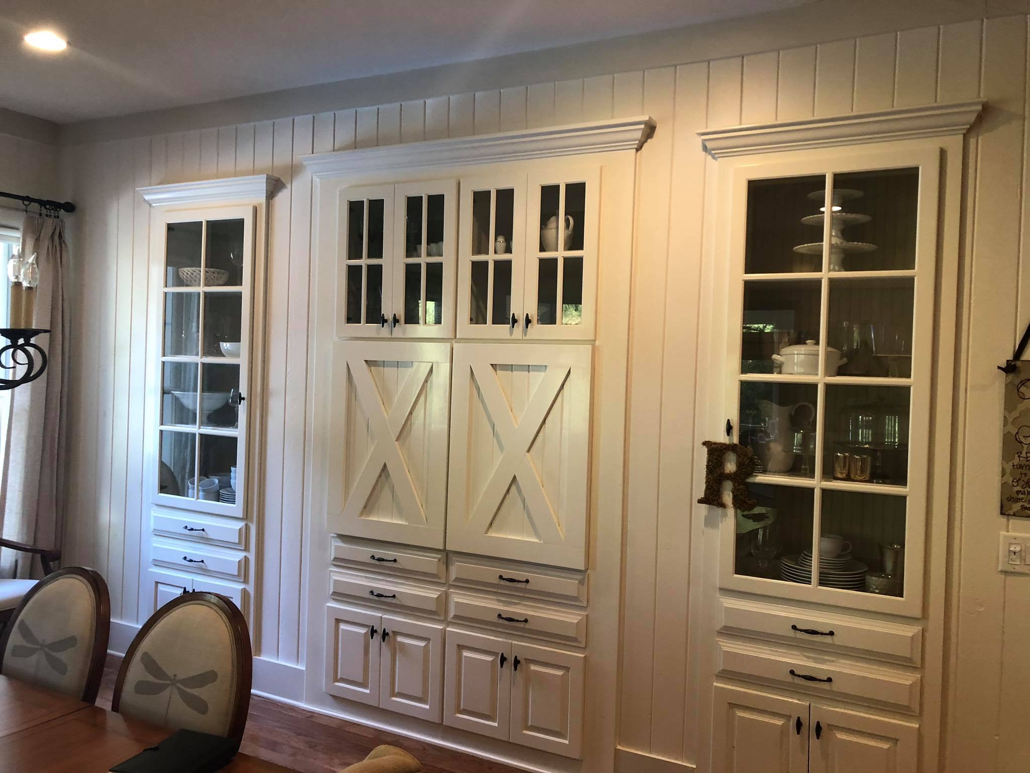 Custom Made Cabinet Doors Painted White Installed 2