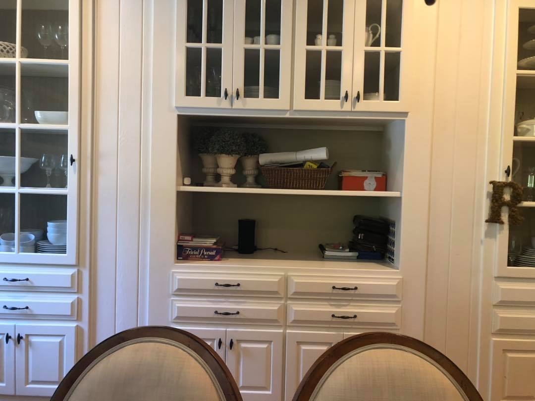 Custom Made Cabinet Doors Painted White Installed 3