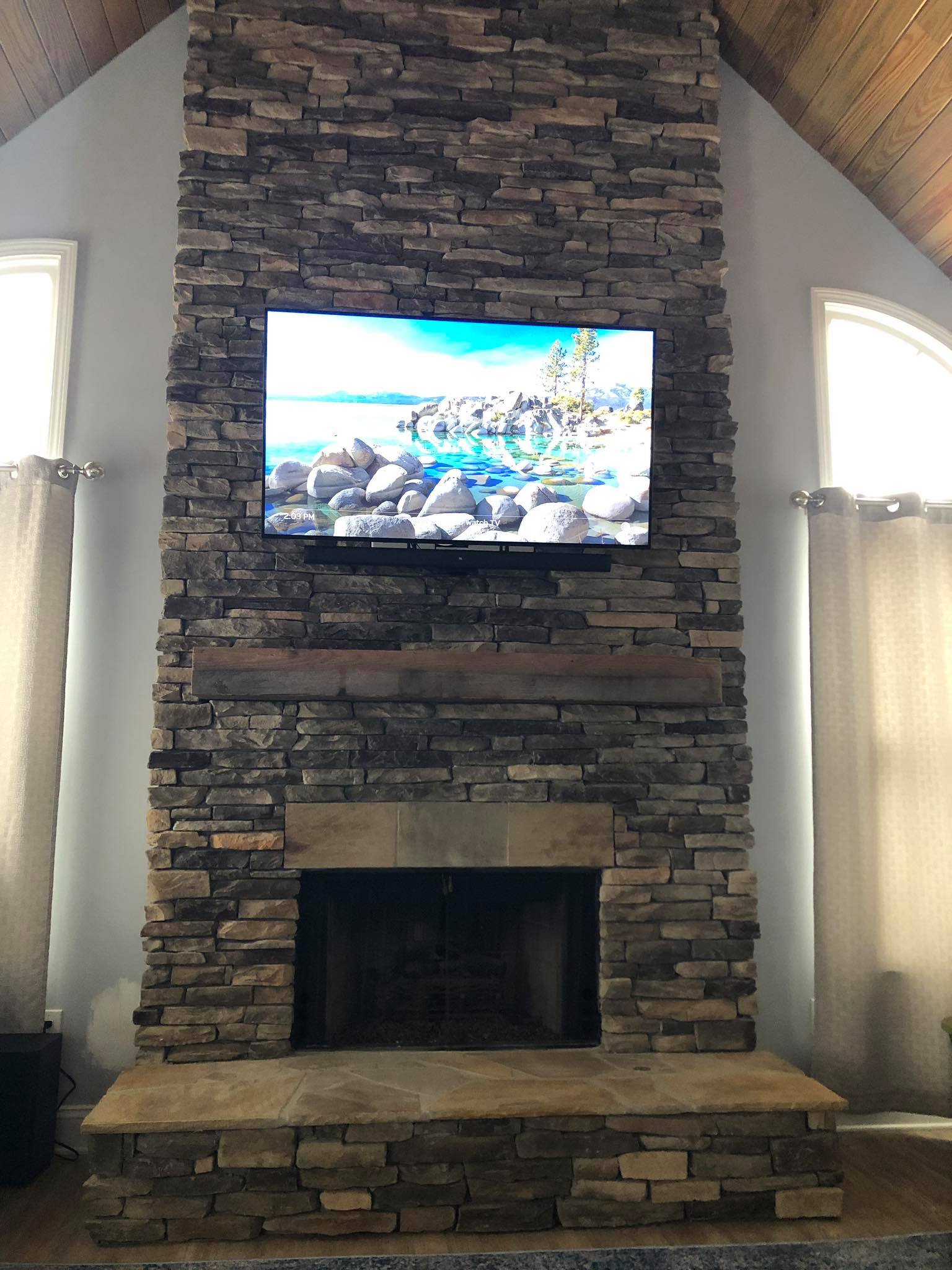 Ceiling Revisit & TV Mount near Fayetteville Front Fireplace 2