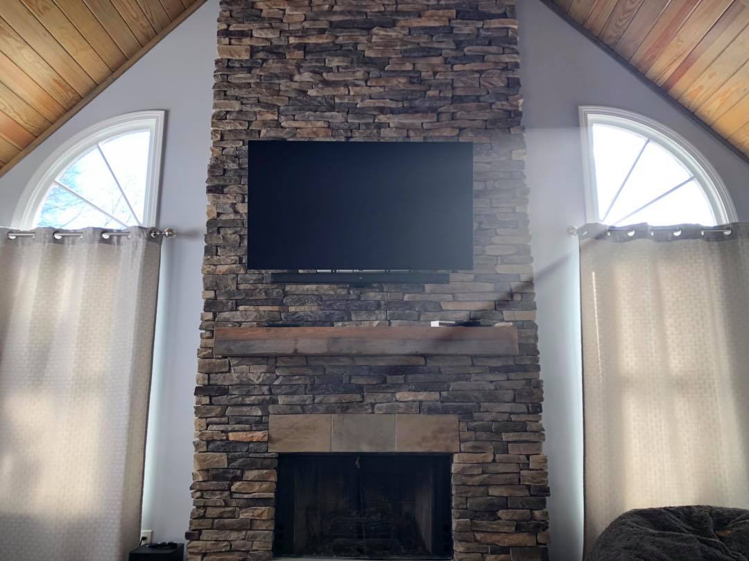 Ceiling Revisit & TV Mount near Fayetteville Front Fireplace