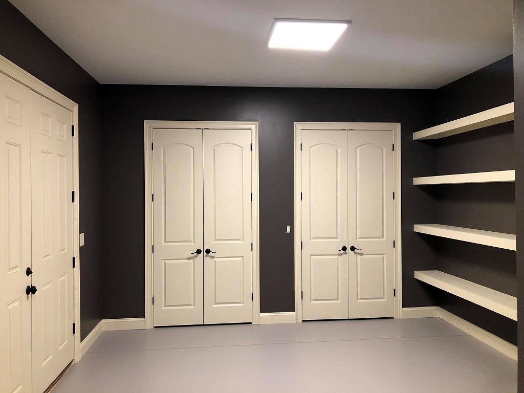 Basement Built-in Shelves Painting and Refinishing near Fayetteville