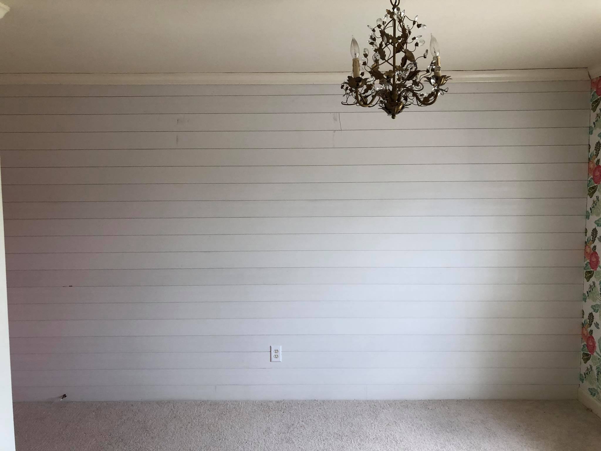 Complete Shiplap on Walls Installed 1