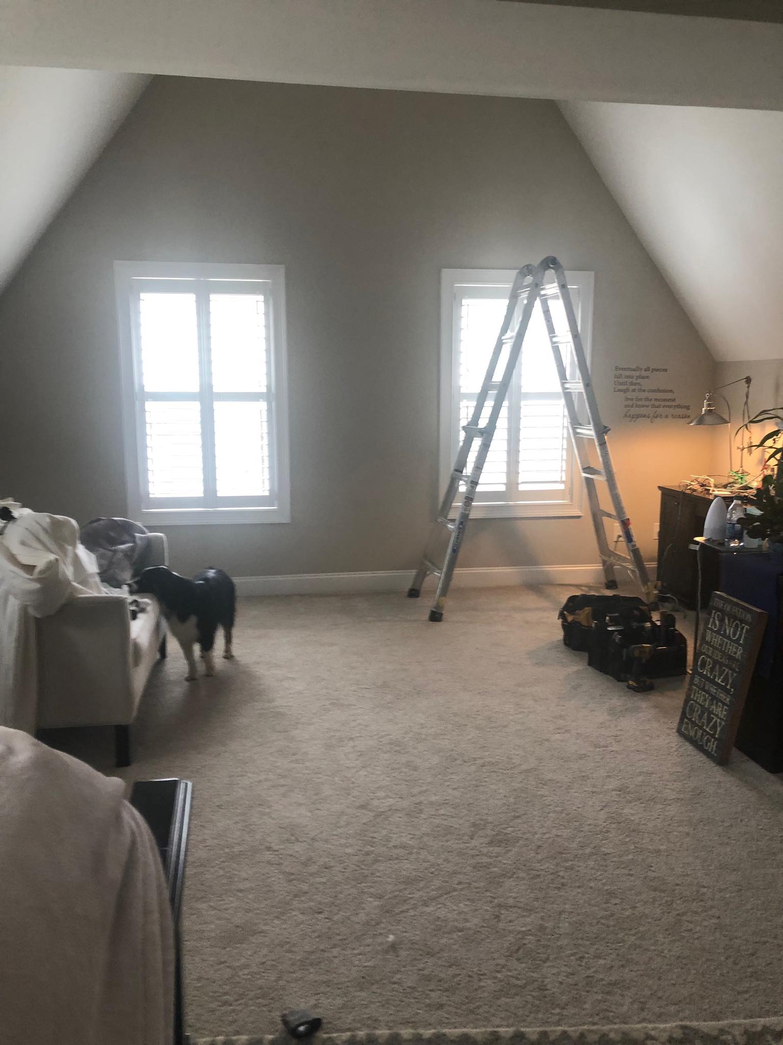 Shiplap On Walls Painted White with Hardwood Floor Installed 5