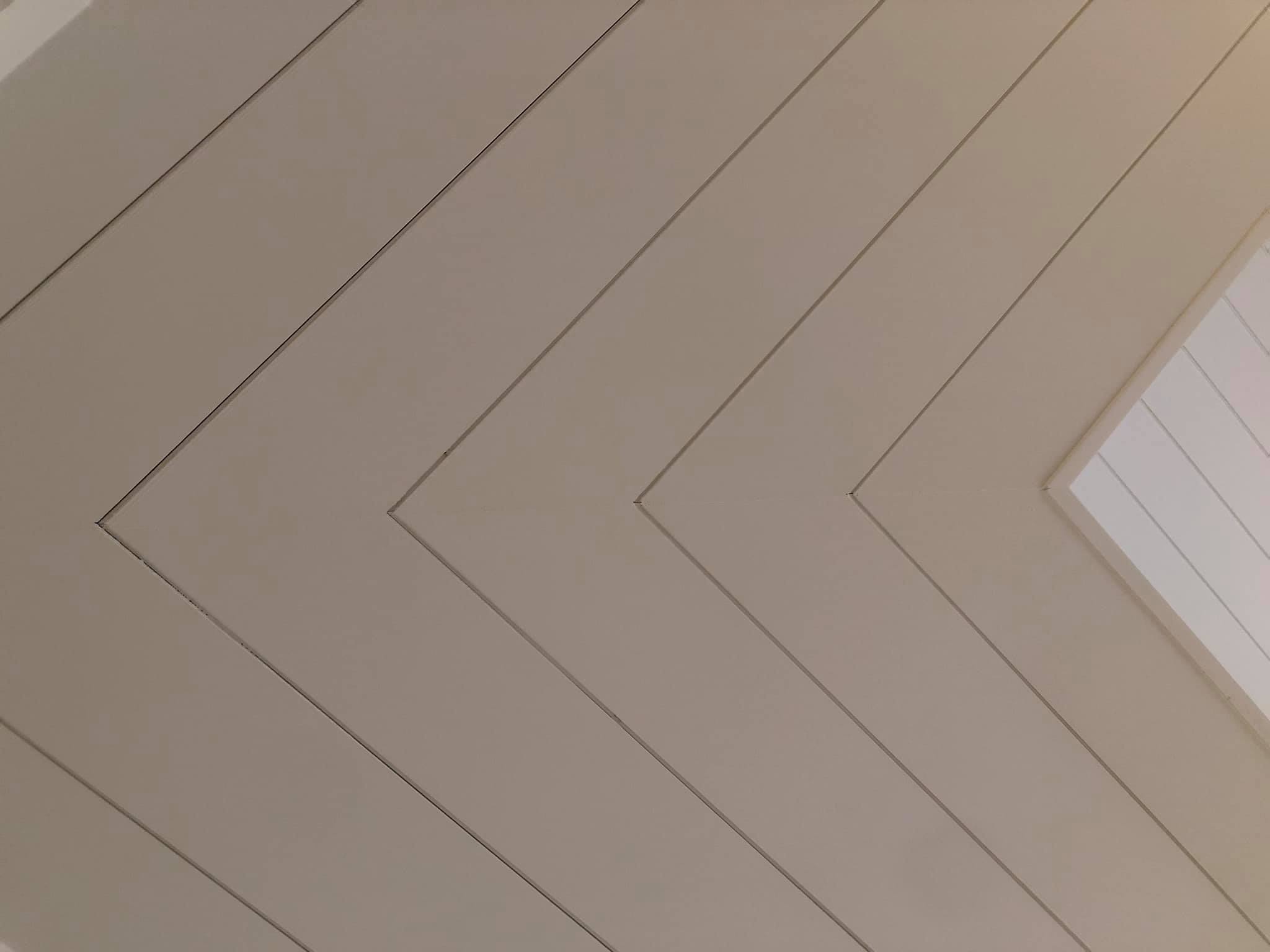 Tongue and Groove with Shiplap on Walls and Ceiling Closeup