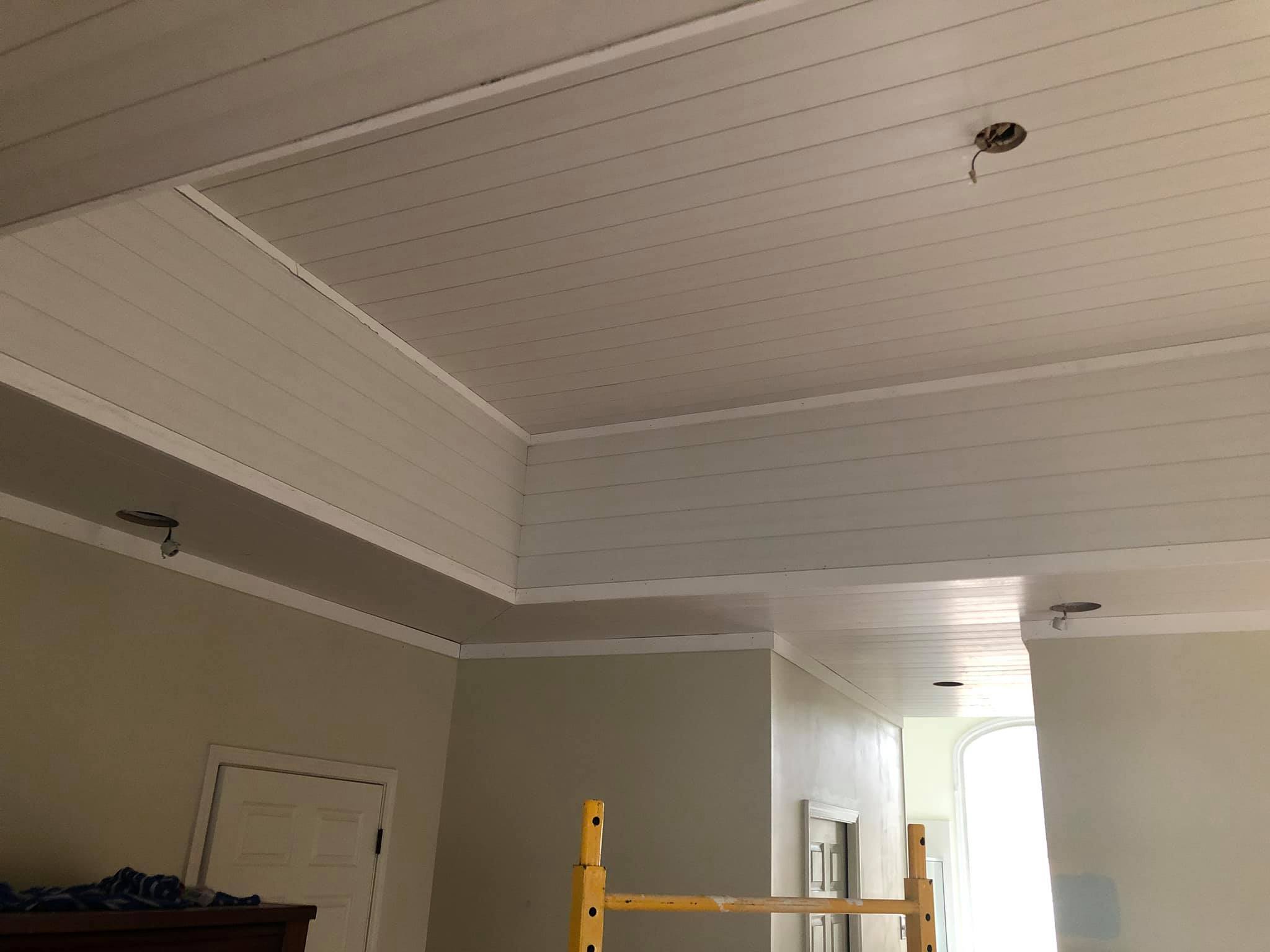 Tongue and Groove with Shiplap on Walls and Ceiling Side View