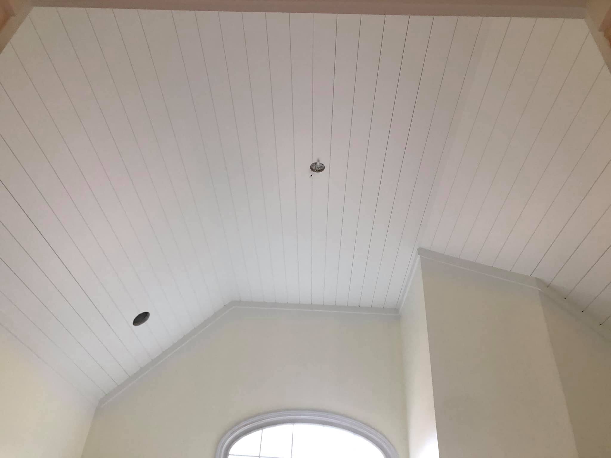 Tongue and Groove with Shiplap on Walls and Ceiling Wide Angle View