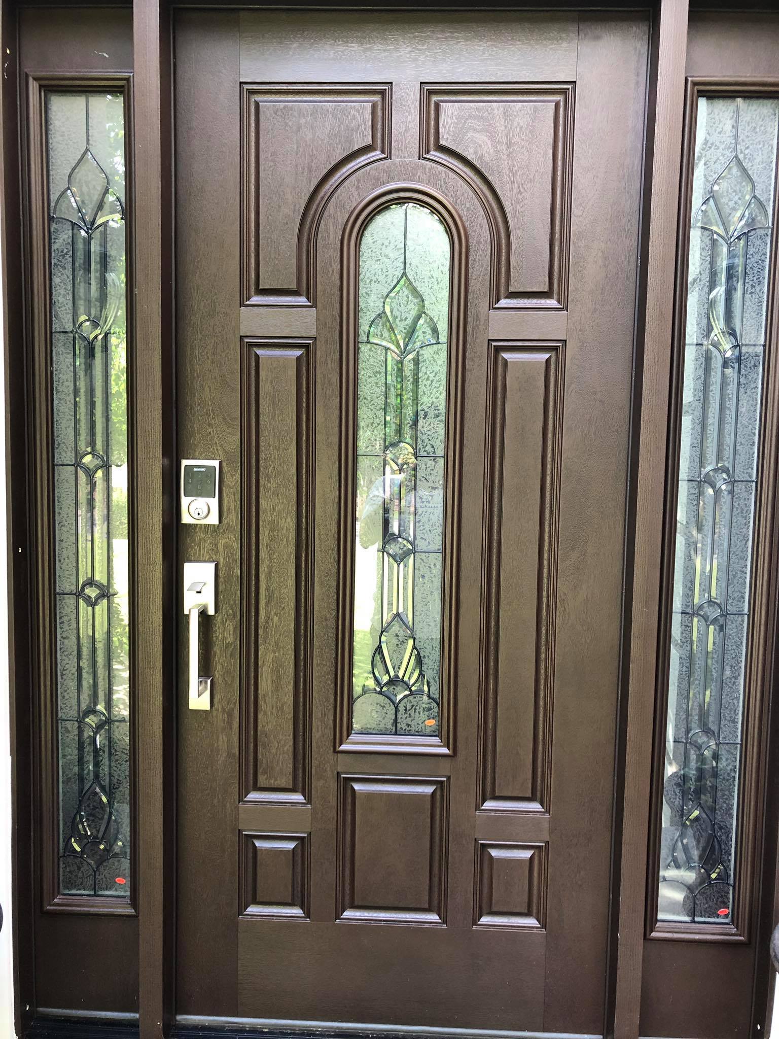 Front Door with Glass Stained and Installed