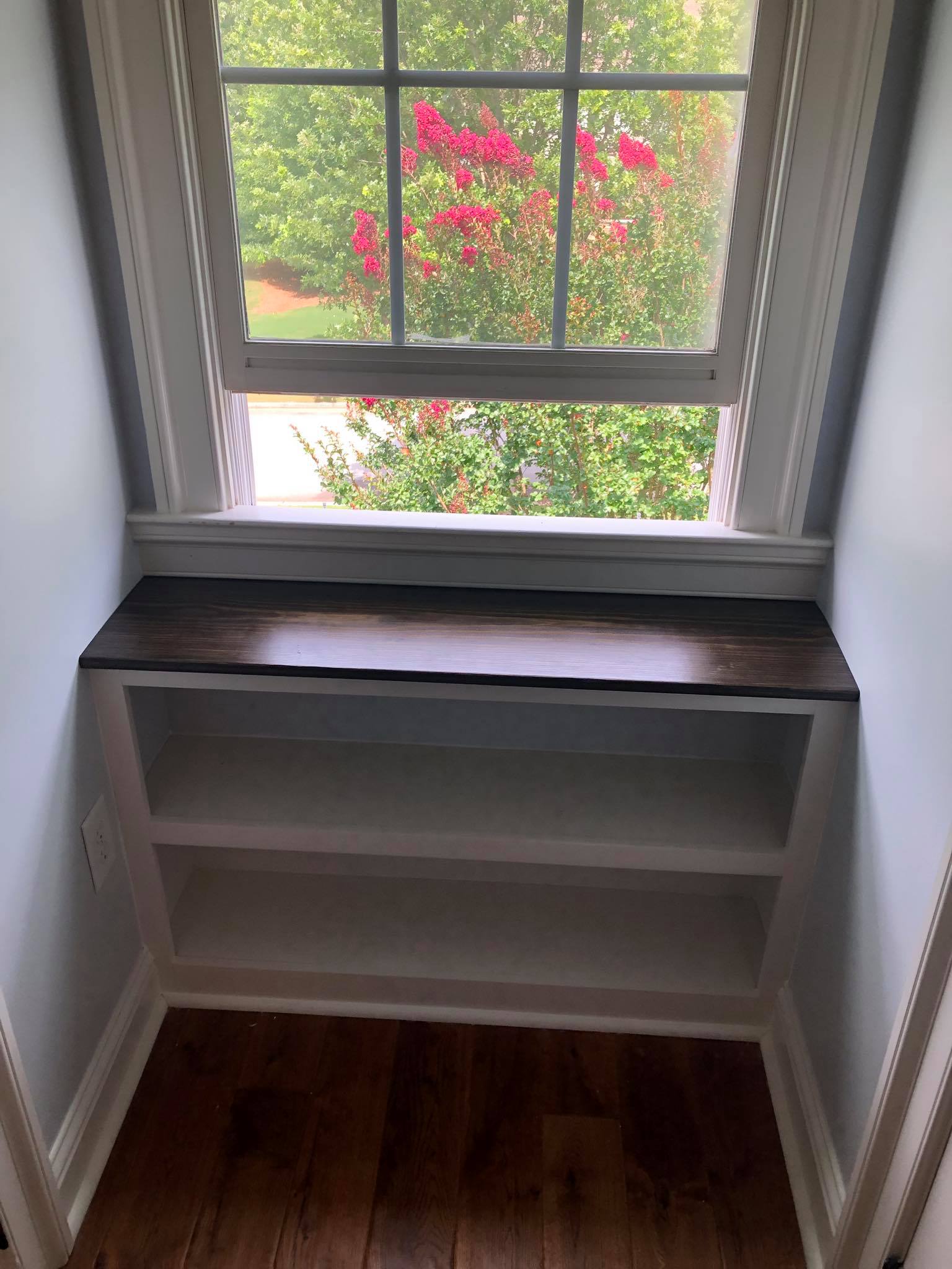 Built-in Cabinets Under Window Bookshelf near Fayetteville 3