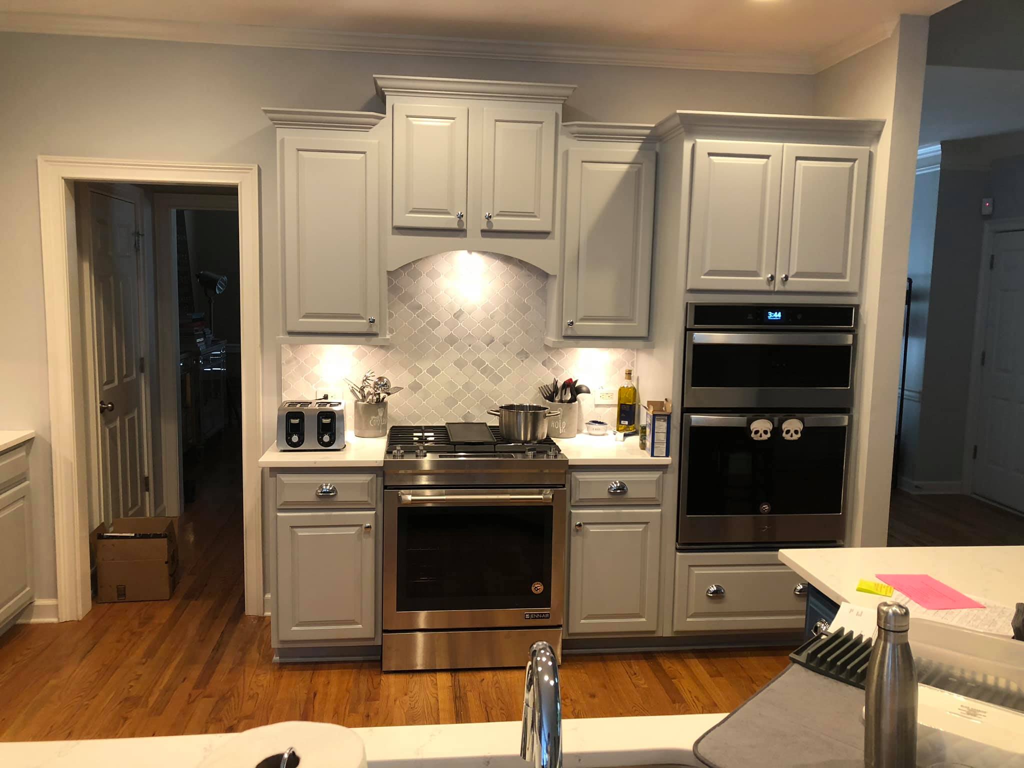 Complete Grey Kitchen Cabinets Painting and Refinishing with 10x0 Kitchen Design 2