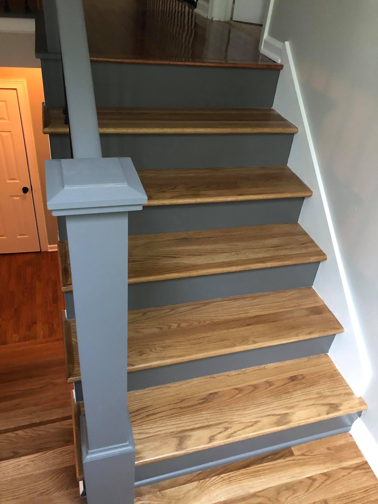 Staircase Trim and Riser Painting and Refinishing 6