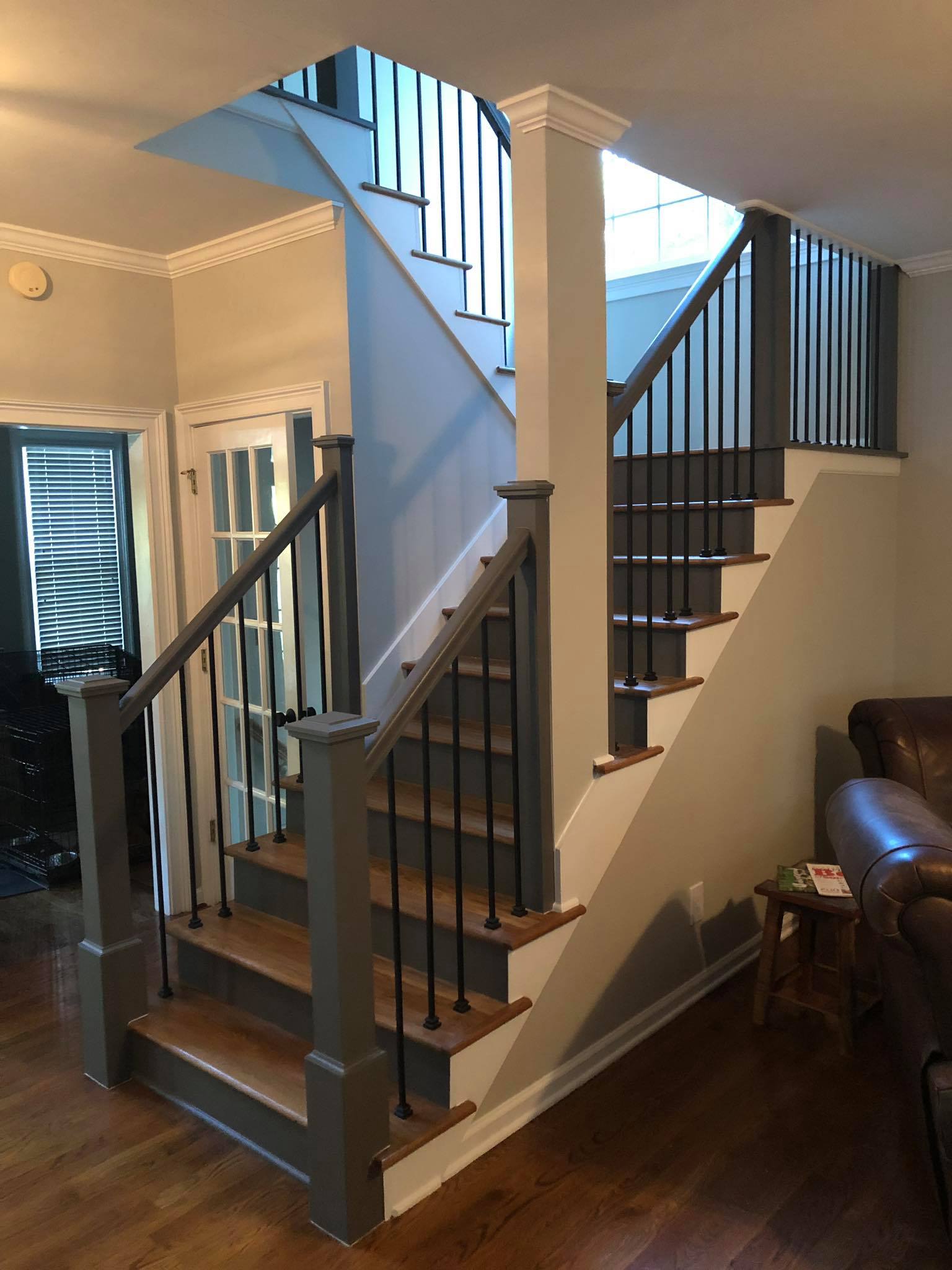 Staircase Trim and Riser Painting and Refinishing 2