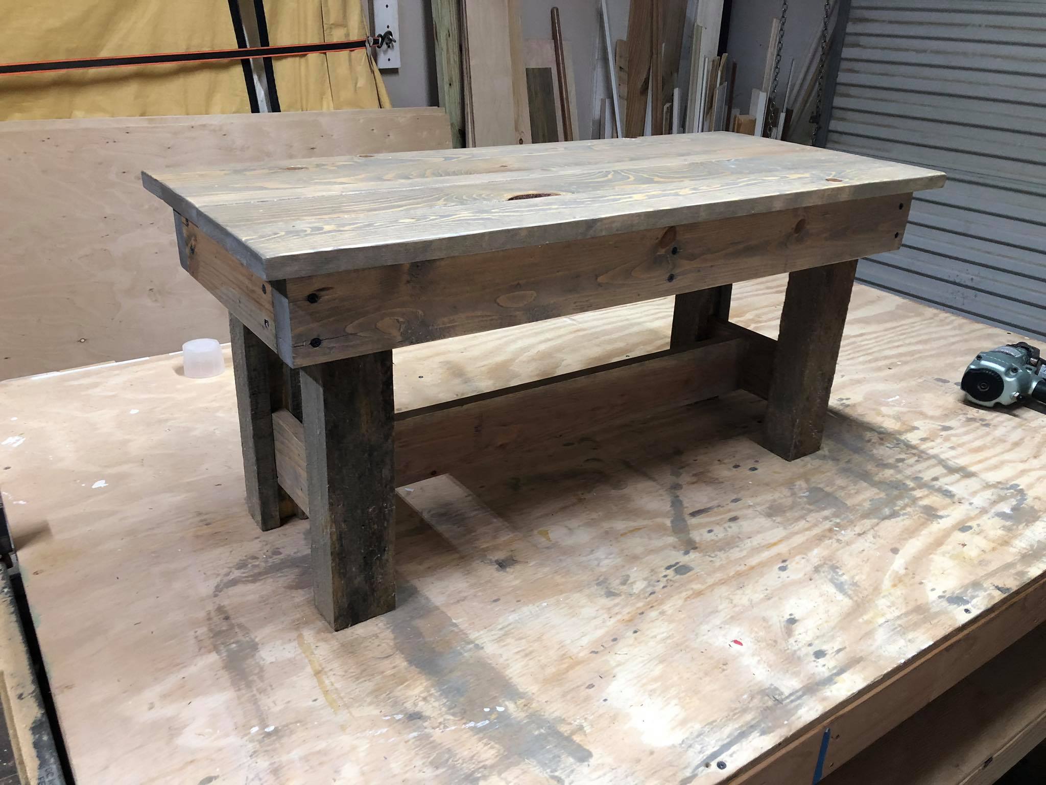 Custom Rustic Wood Bench 3