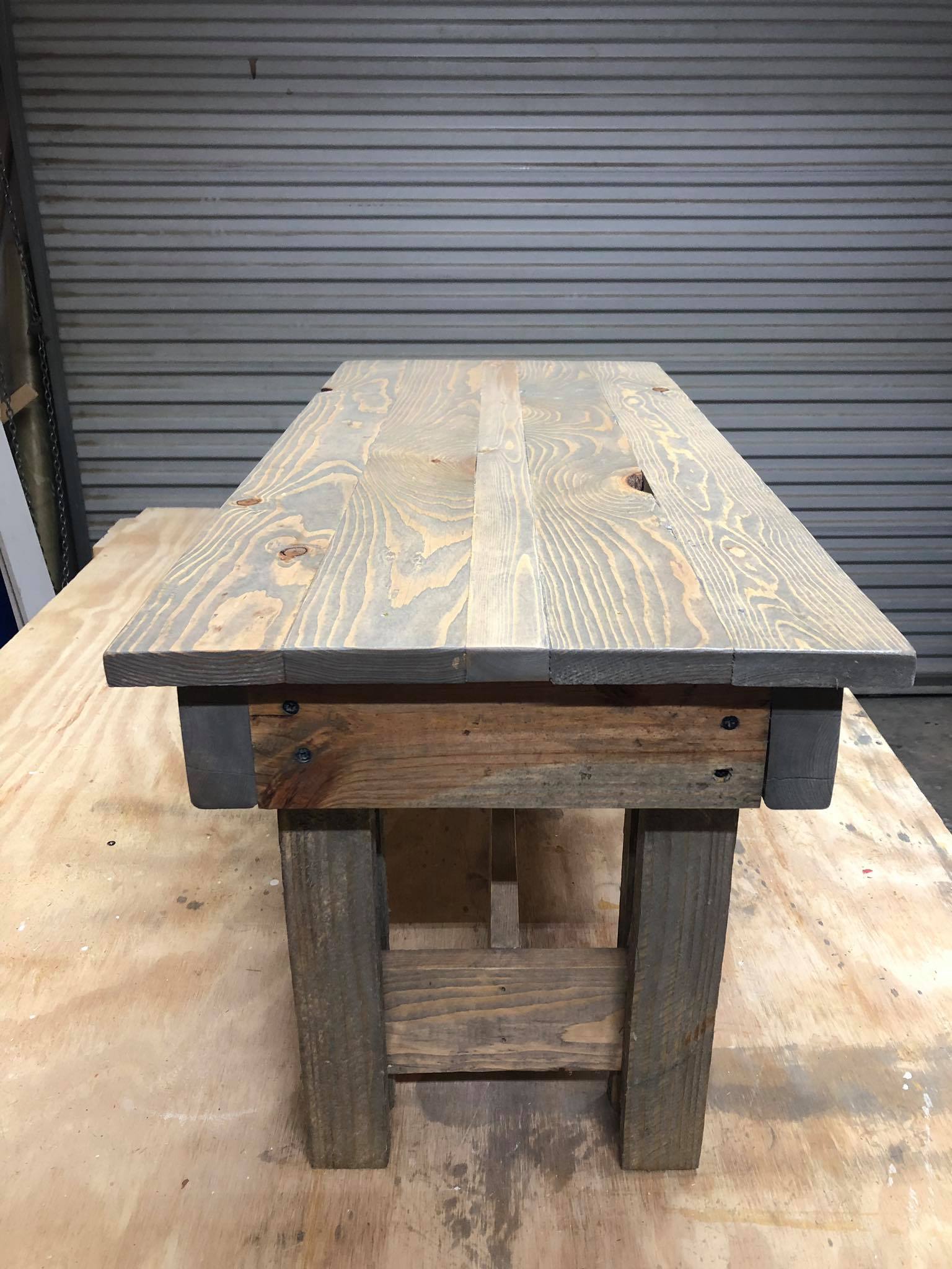 Custom Rustic Wood Bench 2