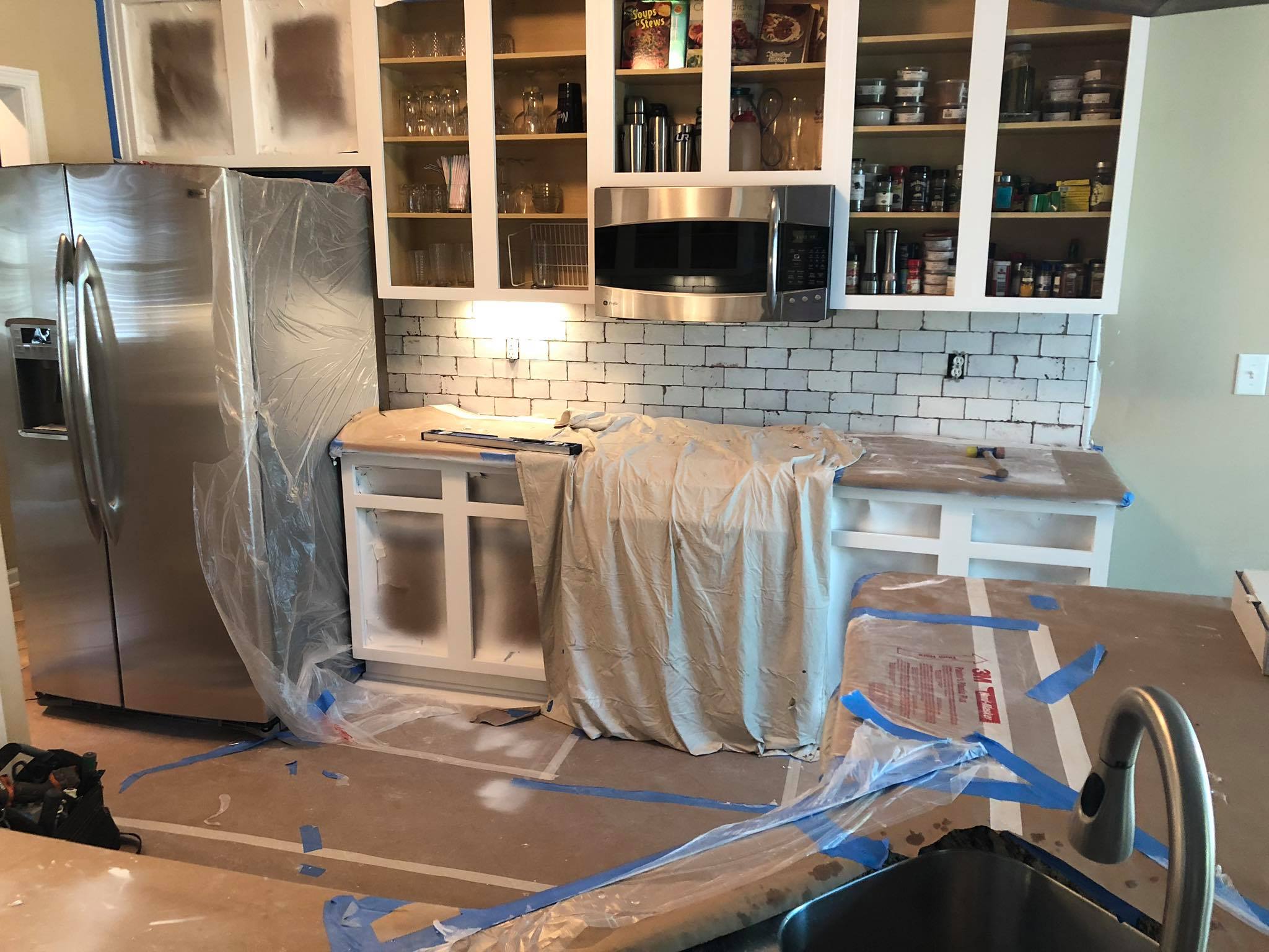 Custom Painted Kitchen Cabinets Double Door Corner Cabinets and Lazy Susan Installing