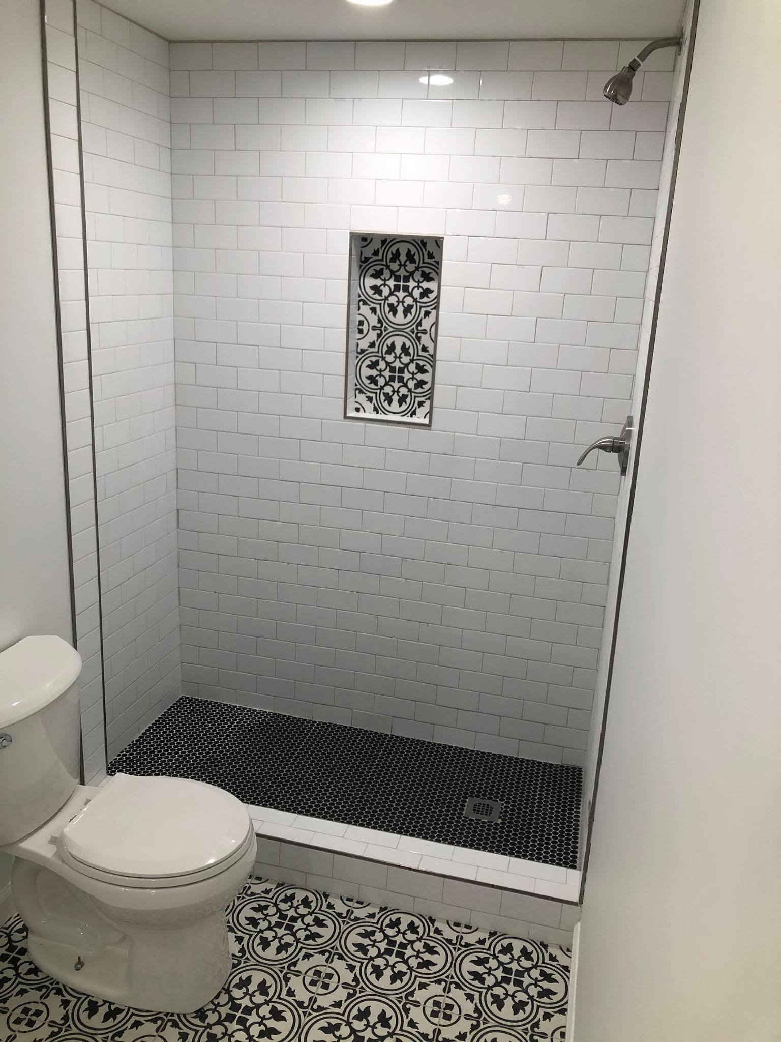 Basement Bathroom Custom Shower View 1