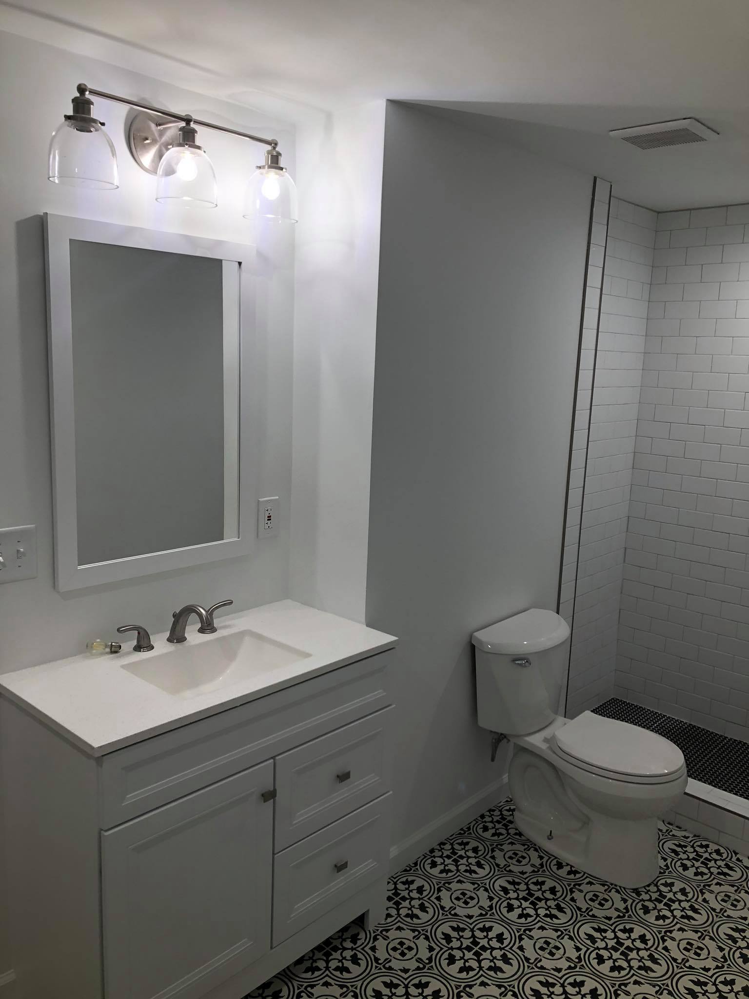 Basement Bathroom Custom Vanity 1