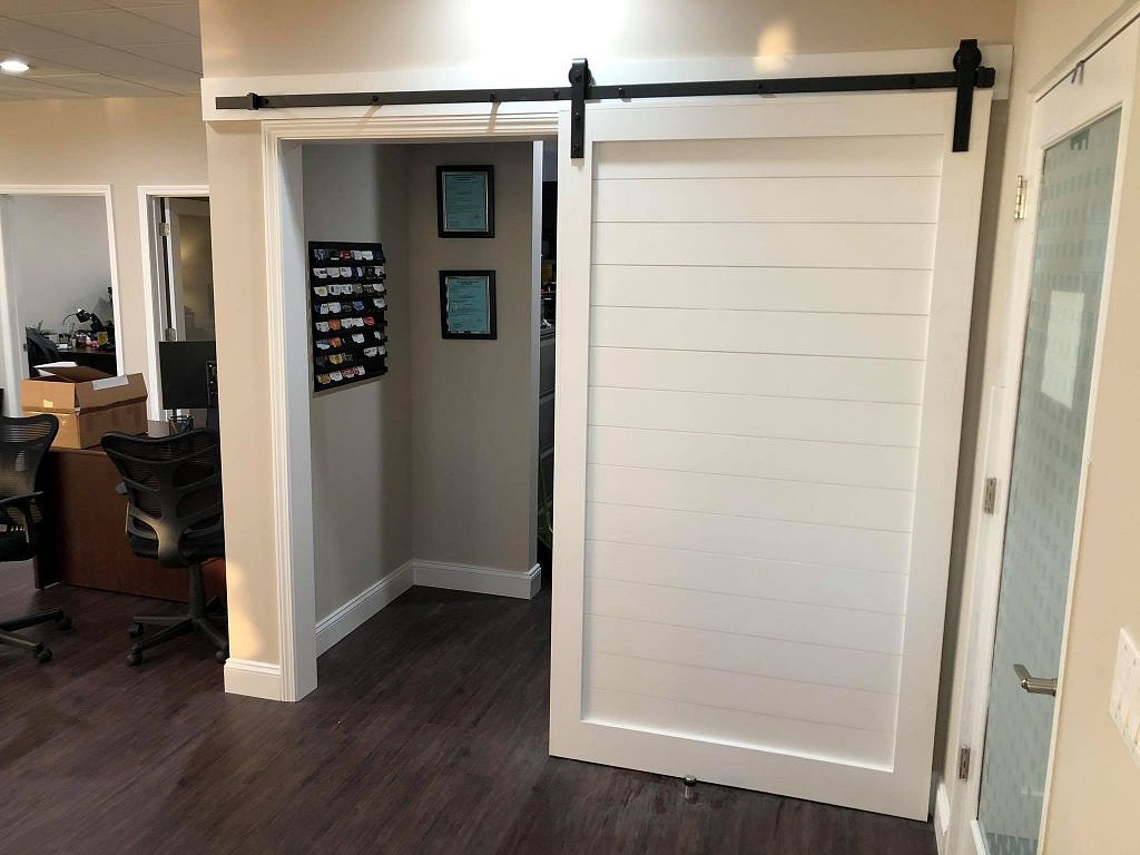White Custom Barn Door Installation near Peachtree City