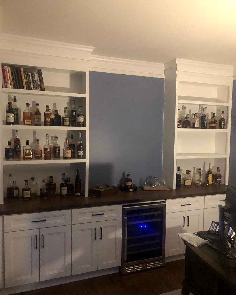 Custom Home Bar Built-ins and Cabinet Painting near Peachtree City