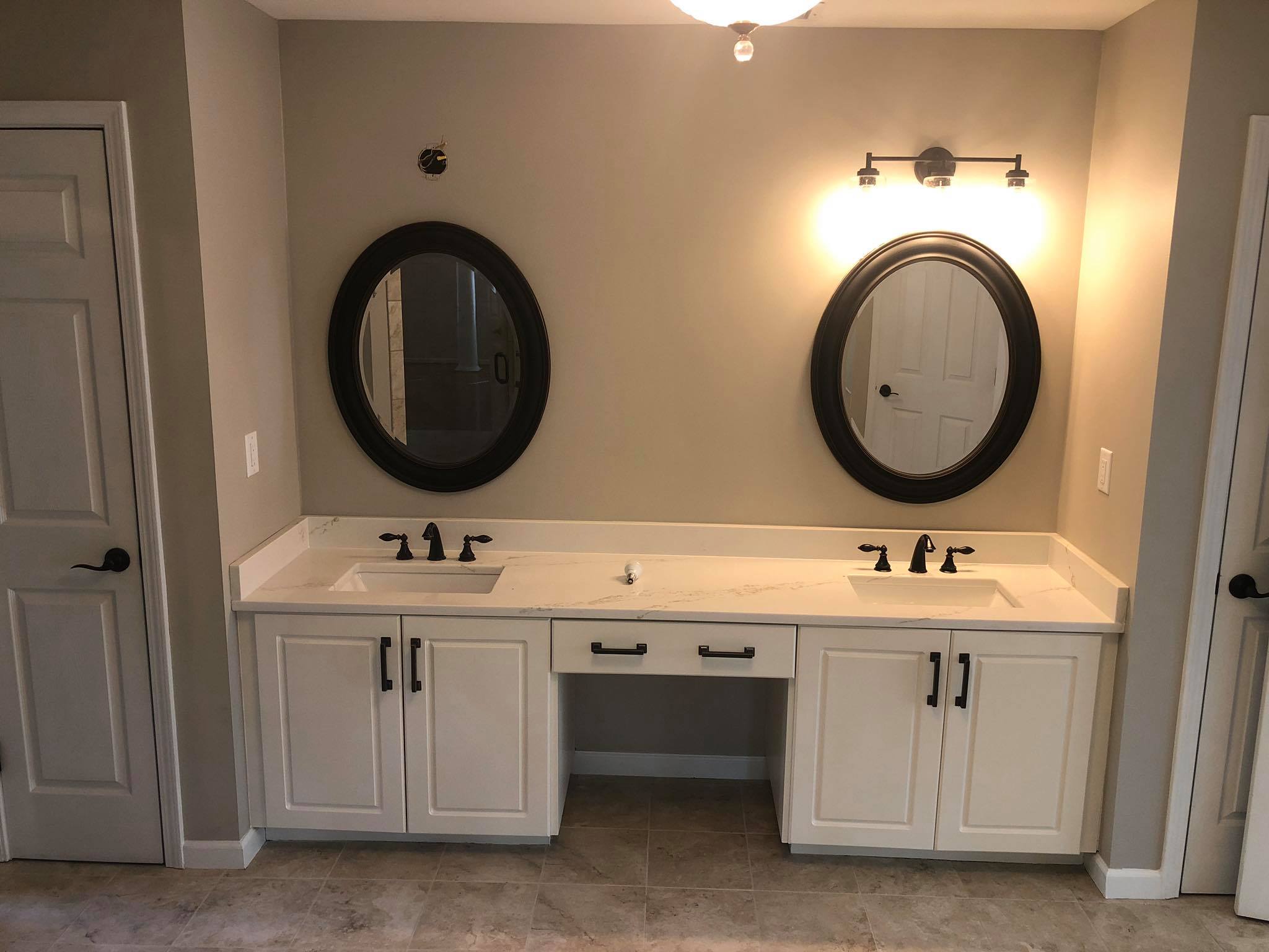 Double Sink Vanity Painting and Refinishing 2