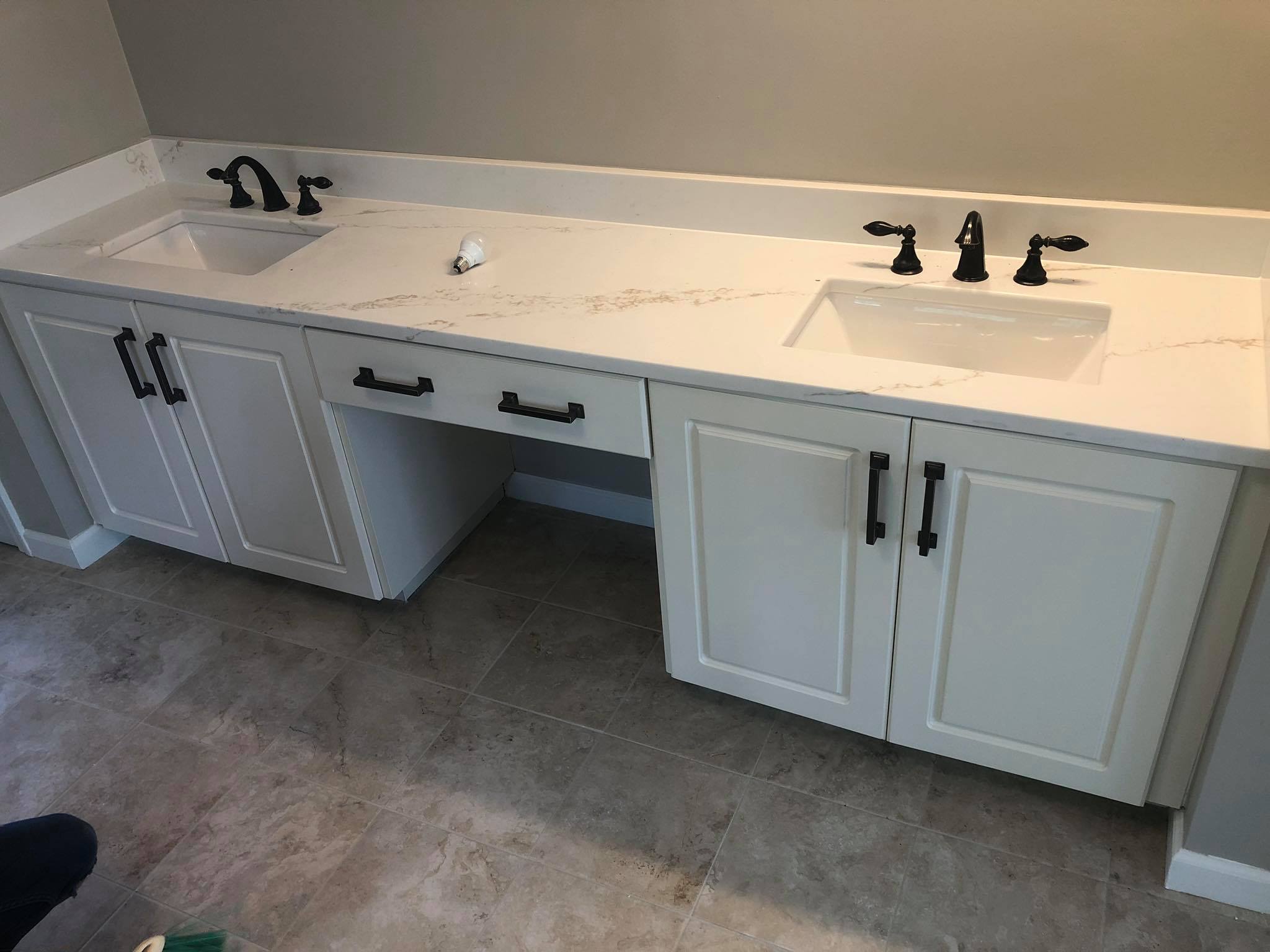 Double Sink Vanity Painting and Refinishing 1