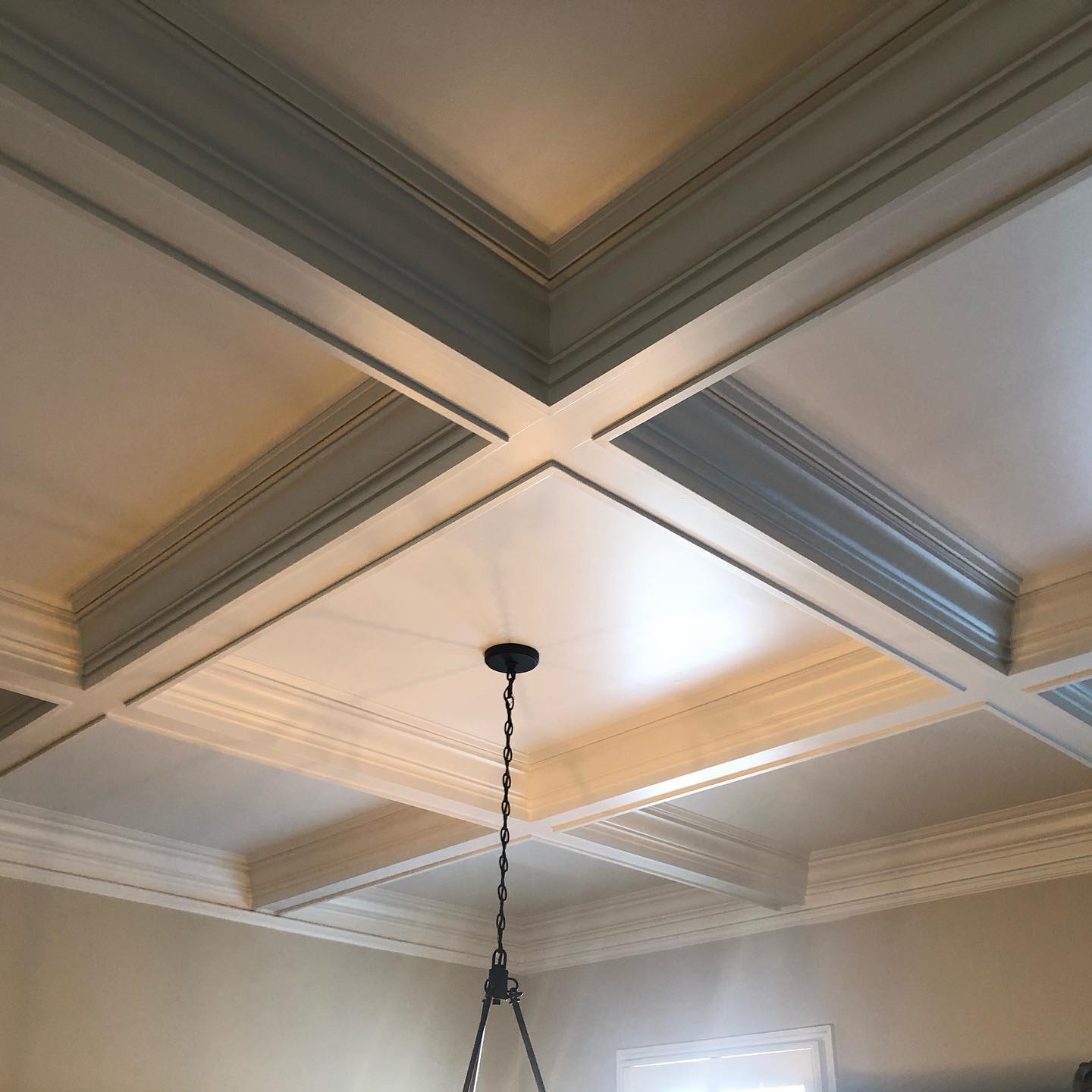 Dining Room Wainscoting and Coffered Ceiling After 6