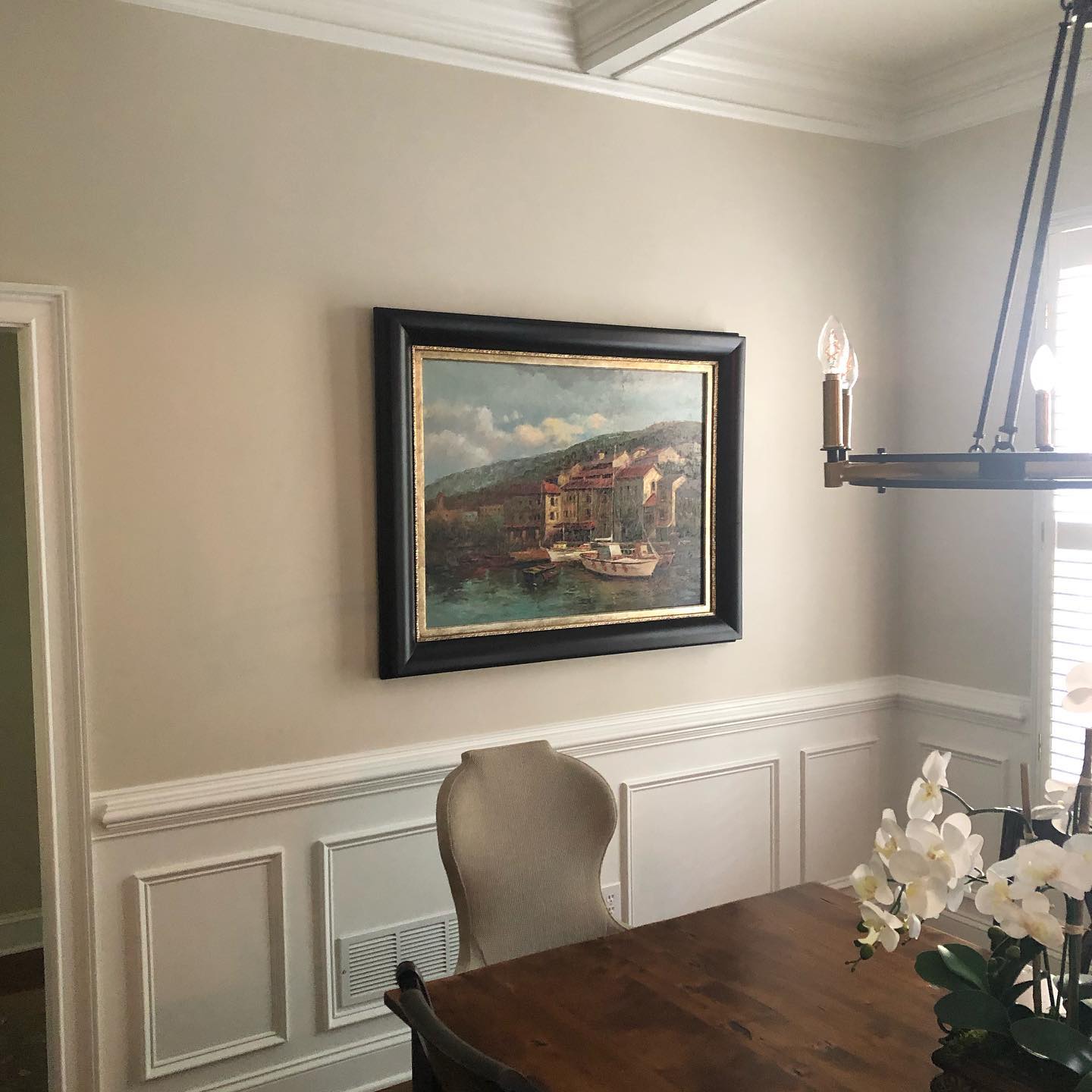 Dining Room Wainscoting and Coffered Ceiling After 3