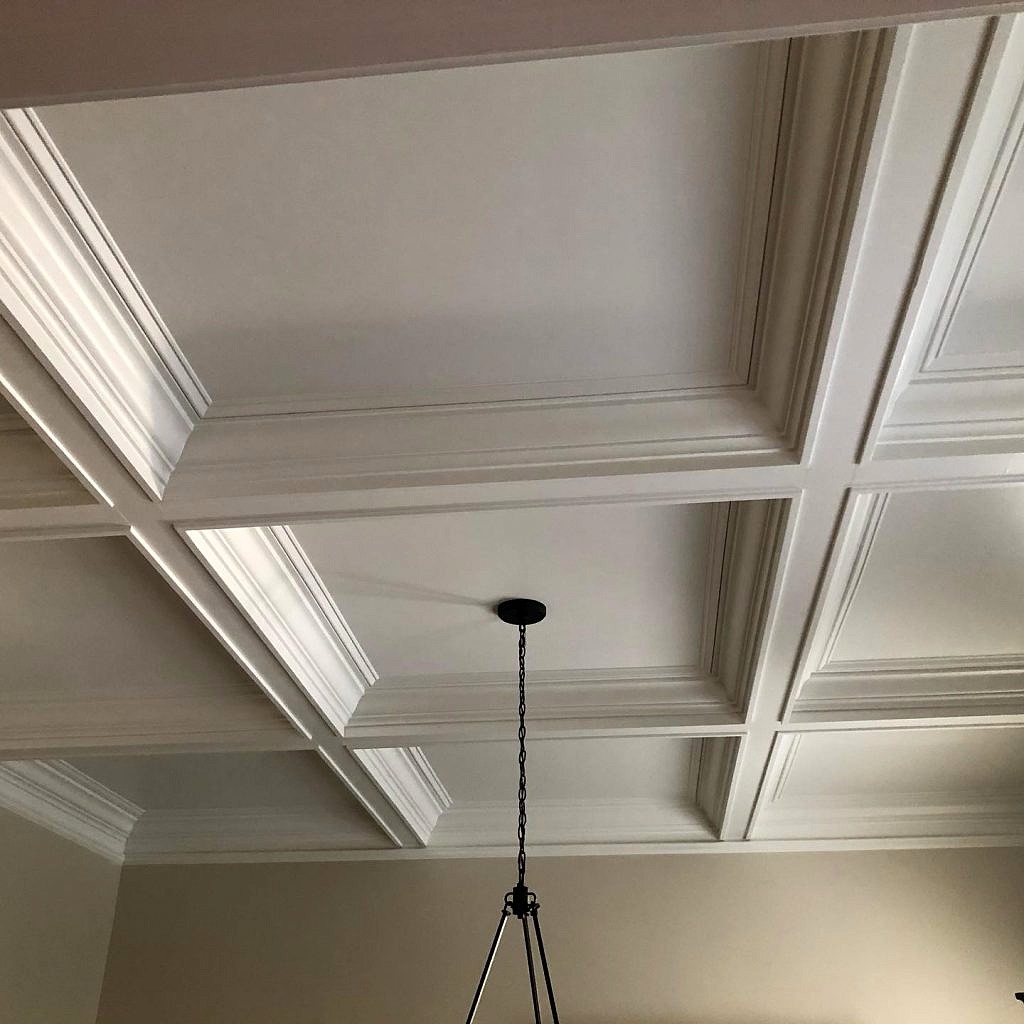 Dining Room Wainscoting and Coffered Ceiling near Peachtree City