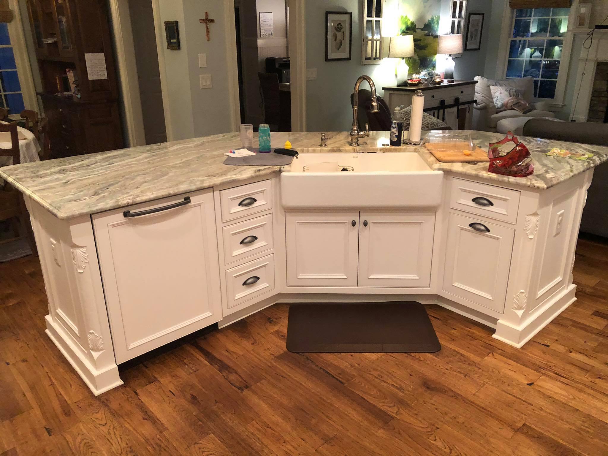 Full Kitchen Cabinets Painting & Refinishing Antique White 2