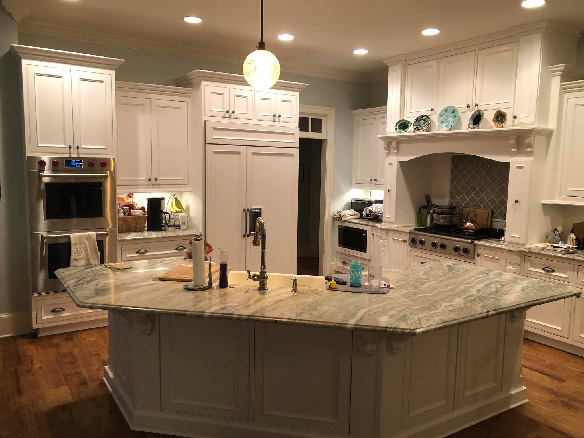 Full Kitchen Cabinets Painting & Refinishing Antique White 1