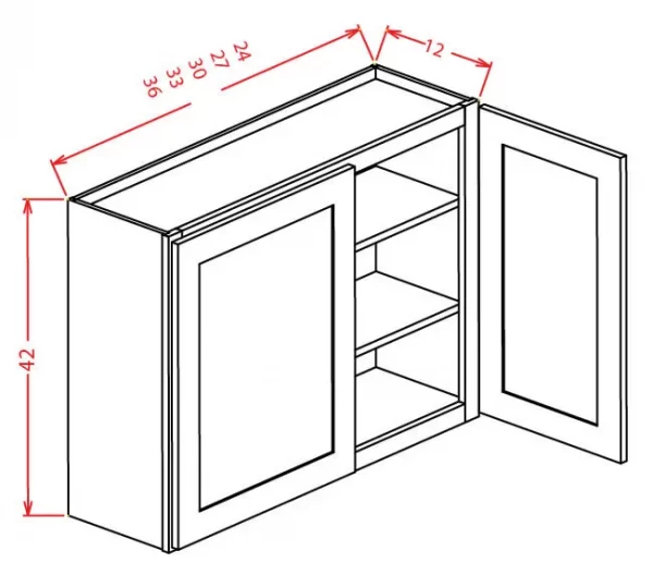 42" High Wall Cabinets-Double Door