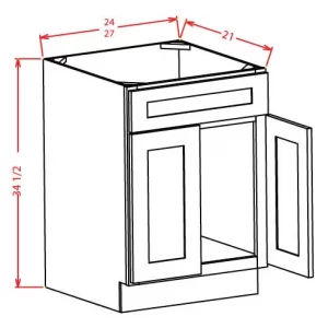 Vanity Sink Bases-Double Door Single Drawer Front